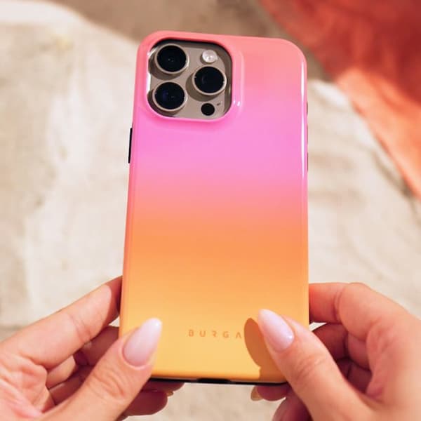 Coque MagSafe för iPhone 15 Pro Max Elegant Sunset Club Mönster Burga Flerfärgad