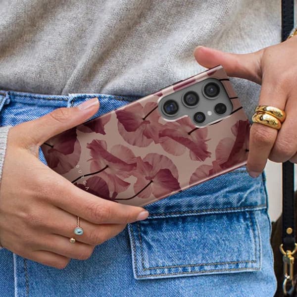 Coque för Samsung Galaxy S24 Ultra Elegant Mönster Öm Kyss Burga Bordeaux