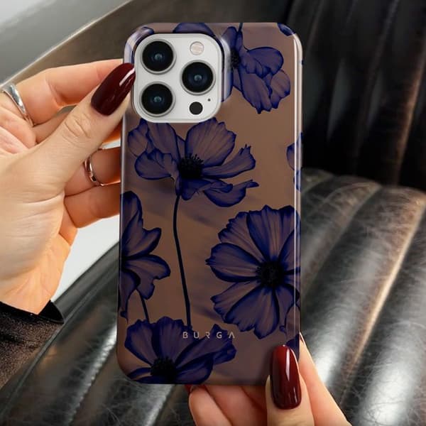 Coque för iPhone 13 Pro Elegant Mönster Velvet Night Burga Mörklila
