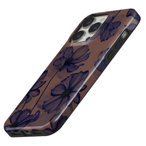 Coque för iPhone 13 Pro Elegant Mönster Velvet Night Burga Mörklila