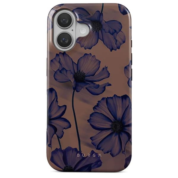 Coque MagSafe för iPhone 16 Plus Elegant Mönster Velvet Night Burga Mörk Lila