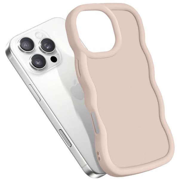 Coque för iPhone 16 Pro Silikon Stöttålig serie Candy Beige