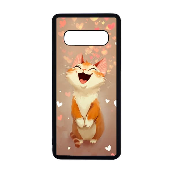 Sarjakuva Naurava Kissa Samsung Galaxy S10+ Matkapuhelimen Kansi
