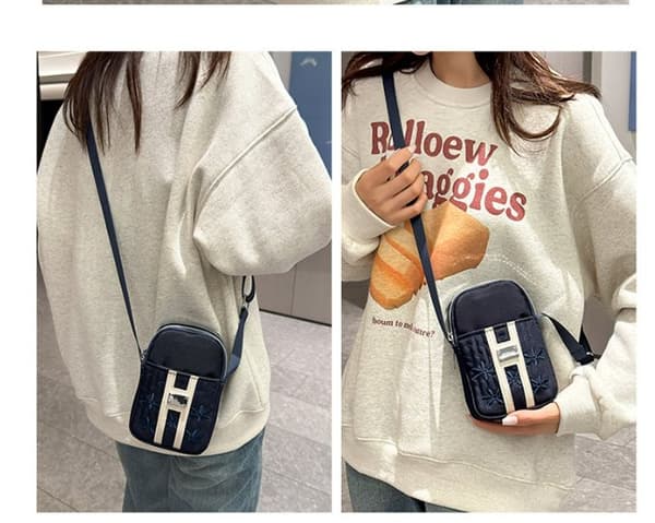 INF Stilfuld Sort Oxford Klud Telefon Taske - Crossbody & Skuldertaske Mørkeblå