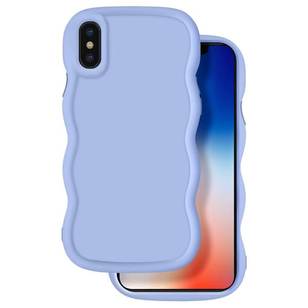 Coque för iPhone X och XS Silikon Stötabsorberande serie Candy Lavendel