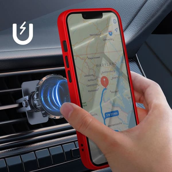 Coque för iPhone 16e Magnetisk Ring Röd