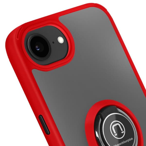 Coque för iPhone 16e Magnetisk Ring Röd