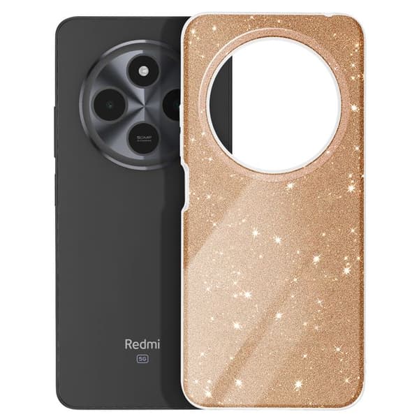 Glitter Skal för Xiaomi Redmi 14C Stötsäker Glittrande Guld