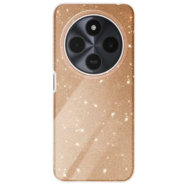 Glitter Skal för Xiaomi Redmi 14C Stötsäker Glittrande Guld