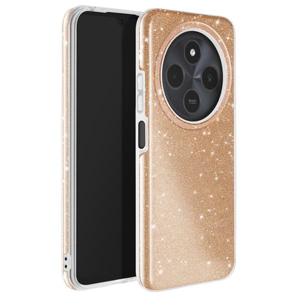 Glitter Skal för Xiaomi Redmi 14C Stötsäker Glittrande Guld