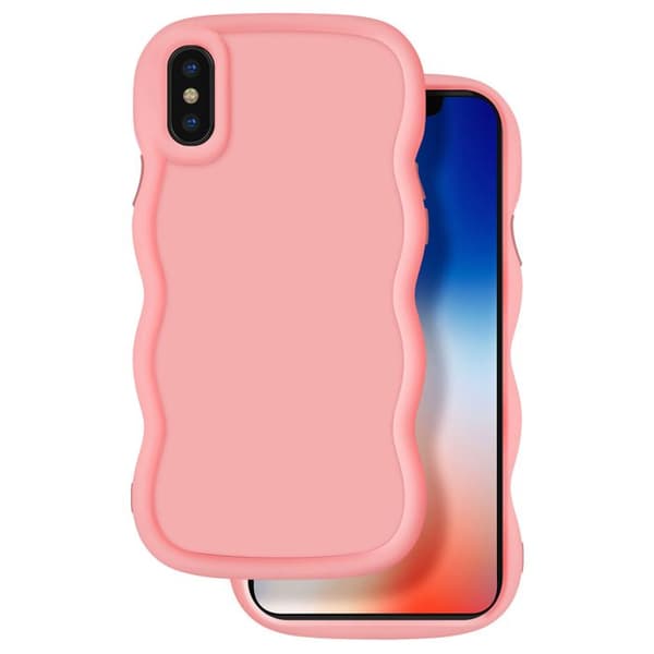 Coque för iPhone X och XS Silikon Stötabsorberande serie Candy Rose