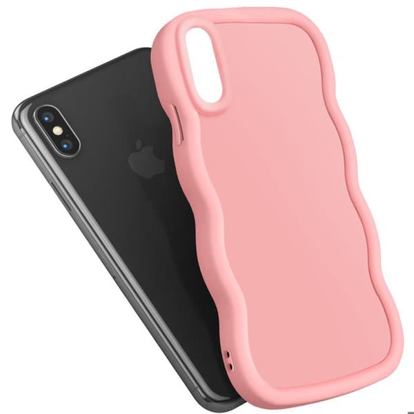 Coque för iPhone X och XS Silikon Stötabsorberande serie Candy Rose