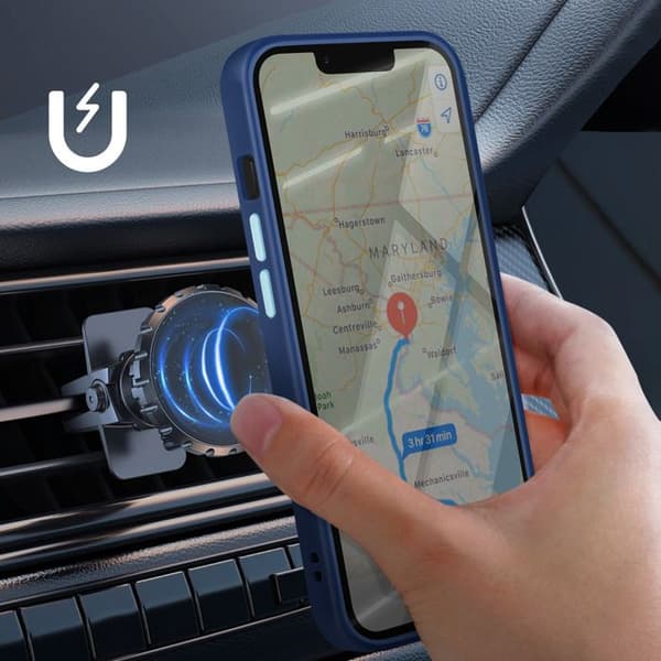 Coque för iPhone 16e Magnetring Blå