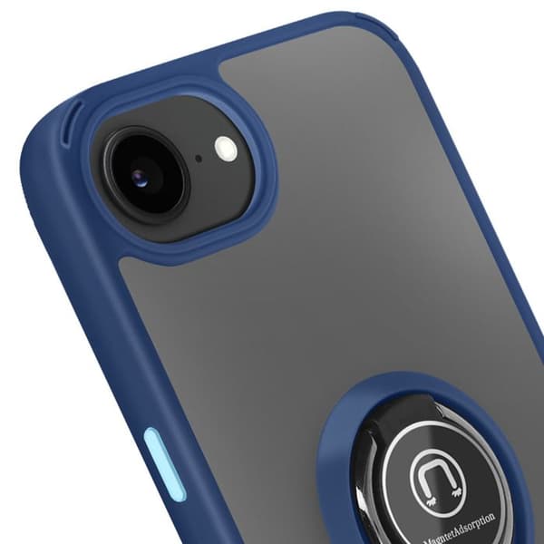 Coque för iPhone 16e Magnetring Blå