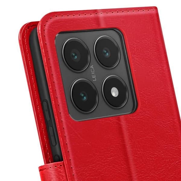 Etui för Xiaomi 14T Plånbok med Handledsrem Mayaxess Röd