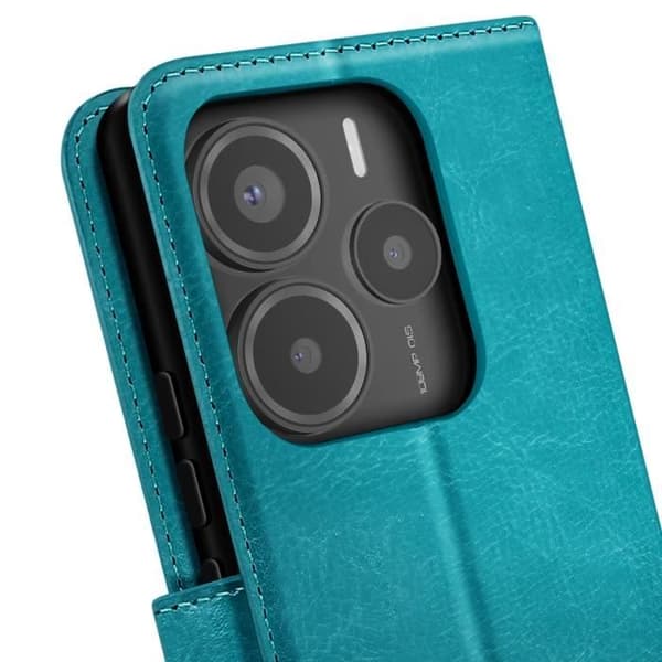 Étui för Xiaomi Redmi Note 14 5G Plånbok med Handrem Mayaxess Turkos