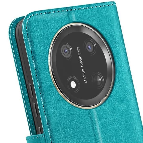 Plånboksetui för Honor Magic 7 Lite med handrem Mayaxess Turquoise
