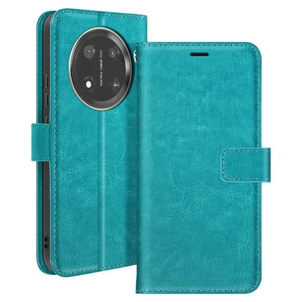 Plånboksetui för Honor Magic 7 Lite med handrem Mayaxess Turquoise