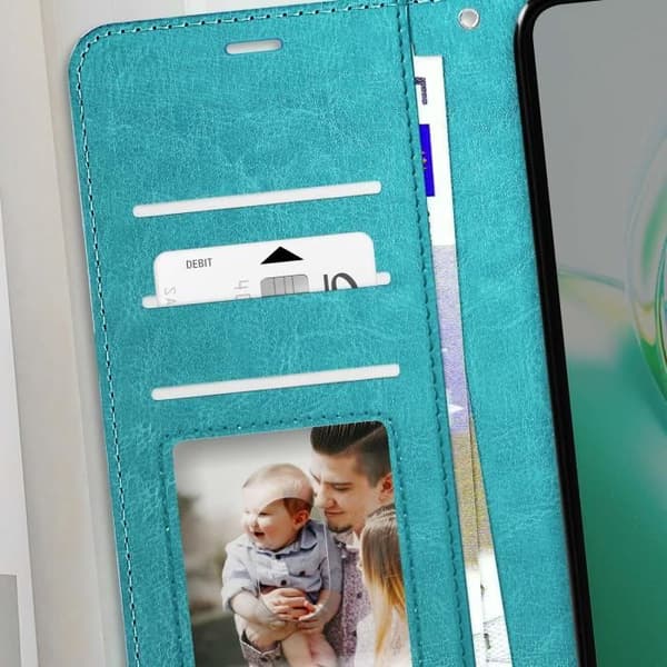 Étui för Honor 200 Smart Plånbok med Handledsrem Mayaxess Turquoise