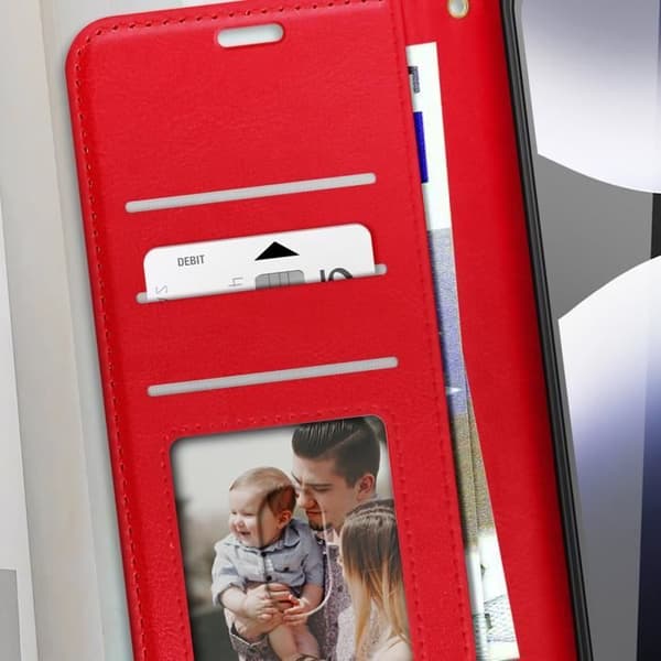 Fodral för Xiaomi Redmi Note 14 5G Plånbok med Handrem Mayaxess Röd