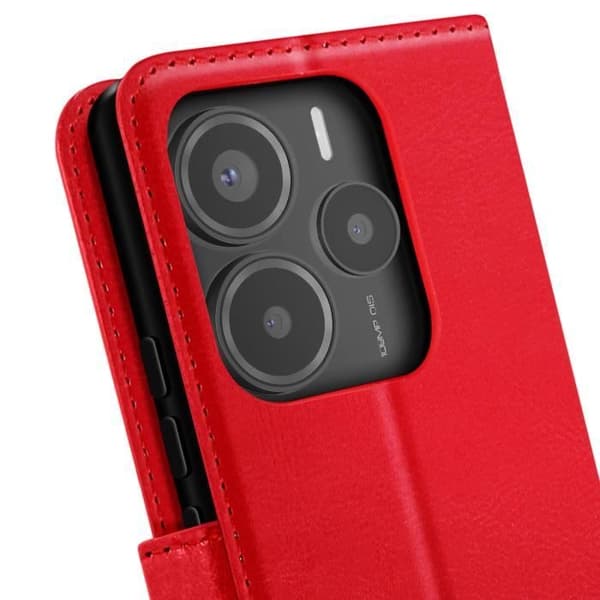 Fodral för Xiaomi Redmi Note 14 5G Plånbok med Handrem Mayaxess Röd