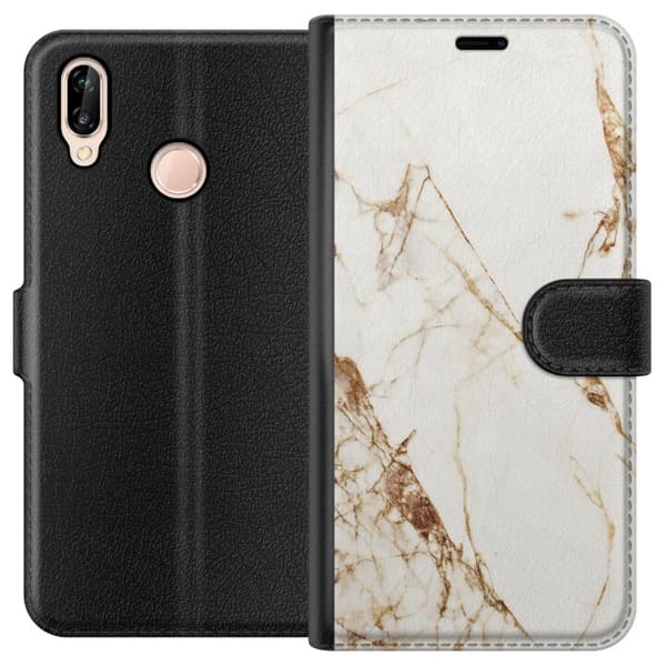 Huawei P20 lite Lommeboketui Hvit marmor