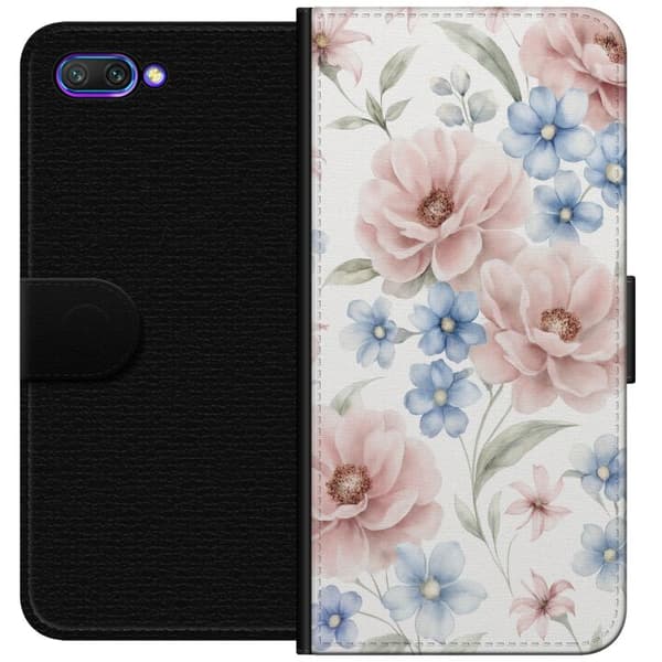 Honor 10 Lommeboketui Romantiske blomster