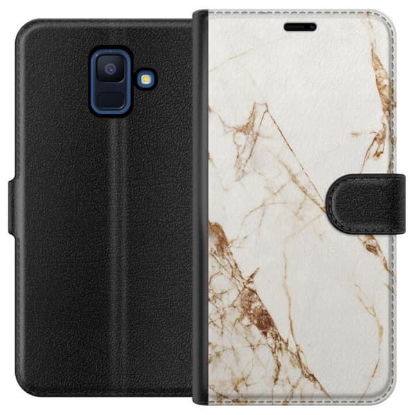 Samsung Galaxy A6 (2018) Lompakkokotelo Valkoinen marmori