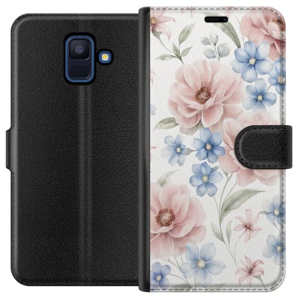 Samsung Galaxy A6 (2018) Lommeboketui Romantiske blomster
