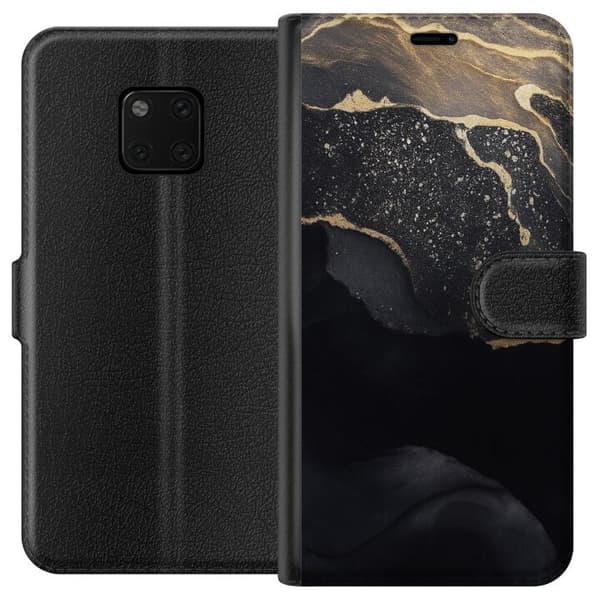 Huawei Mate 20 Pro Lompakkokotelo Musta kulta abstrakti