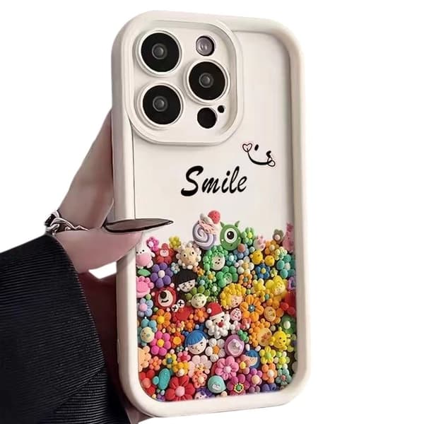 iPhone 12 Pro Smile Blossom Skal - Vit