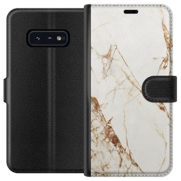 Samsung Galaxy S10e Tegnebogsetui Hvid marmor