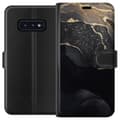 Miniatyrbillede 1 af 3: Samsung Galaxy S10e Tegnebogsetui Sort guld abstrakt
