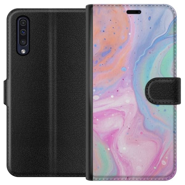 Samsung Galaxy A50 Tegnebogsetui Pastelmarmor