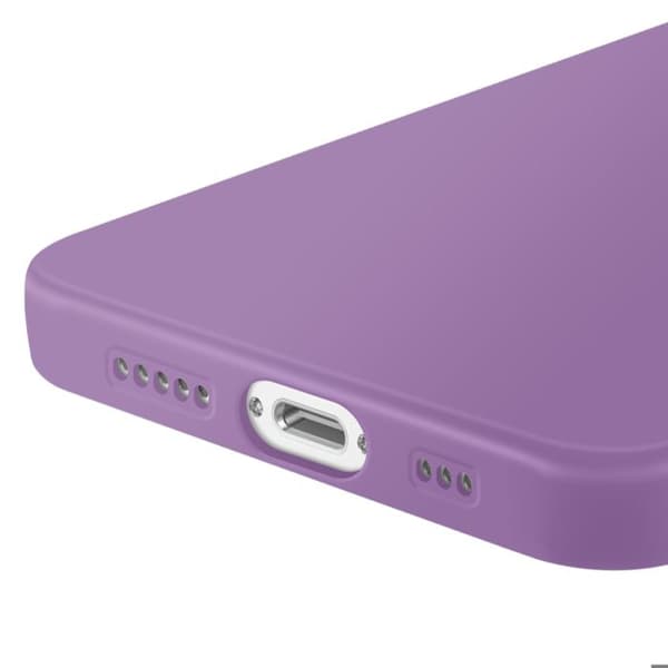 Skal för iPhone 16e - MÄRKE - Mjuk Silikon - Skyddad Kamerablomma - Lila - Elegant