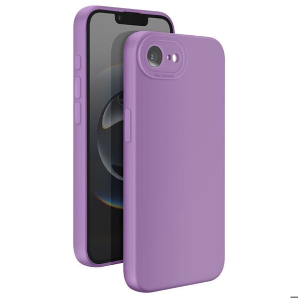 Skal för iPhone 16e - MÄRKE - Mjuk Silikon - Skyddad Kamerablomma - Lila - Elegant