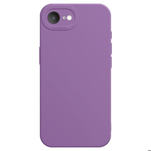 Skal för iPhone 16e - MÄRKE - Mjuk Silikon - Skyddad Kamerablomma - Lila - Elegant