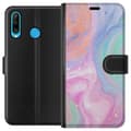 Miniatyrbillede 1 af 3: Huawei P30 lite Tegnebogsetui Pastelmarmor
