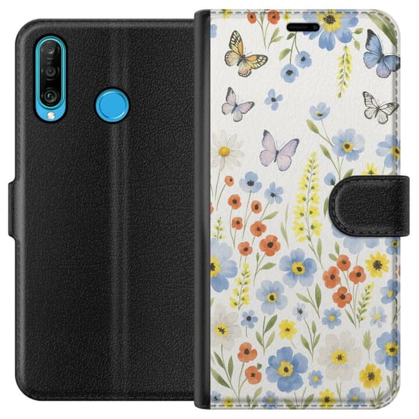 Huawei P30 lite Lommeboketui Sommerblomster