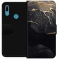 Miniatyrbillede 1 af 3: Huawei Y6 (2019) Tegnebogsetui Sort guld abstrakt