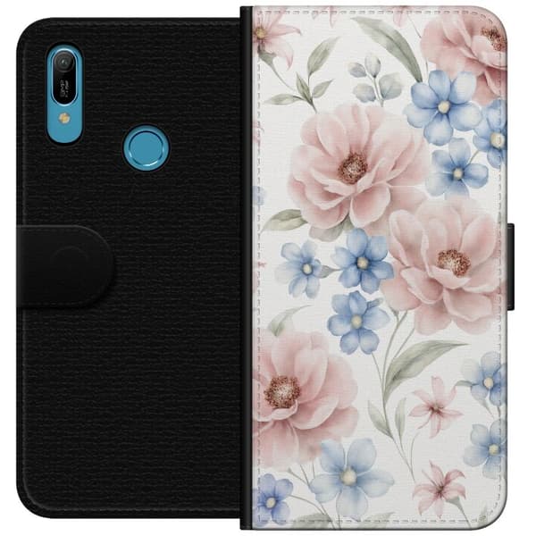 Huawei Y6 (2019) Lompakkokotelo Romanttiset kukat