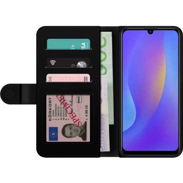 Huawei P smart 2019 Tegnebogsetui Sort guld abstrakt