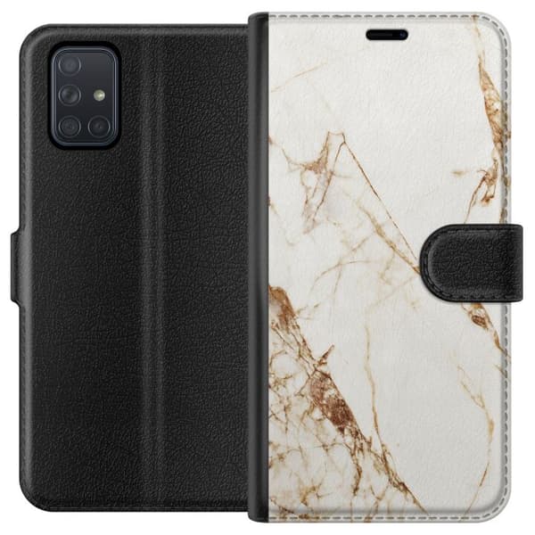 Samsung Galaxy A71 Plånboksfodral Vit marmor