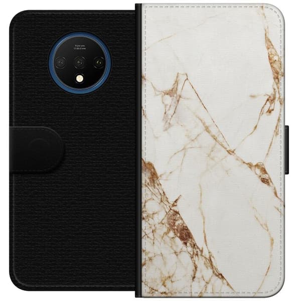 OnePlus 7T Lommeboketui Hvit marmor