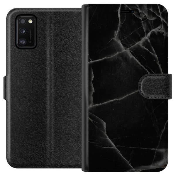 Samsung Galaxy A41 Plånboksfodral Svart marmor