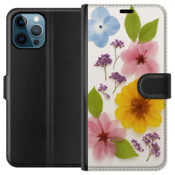 Apple iPhone 12 Pro Max Tegnebogsetui Pressede blomster
