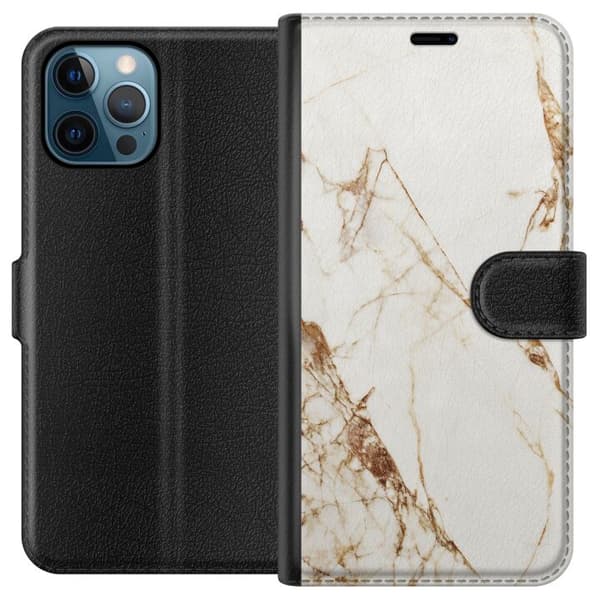 Apple iPhone 12 Pro Tegnebogsetui Hvid marmor