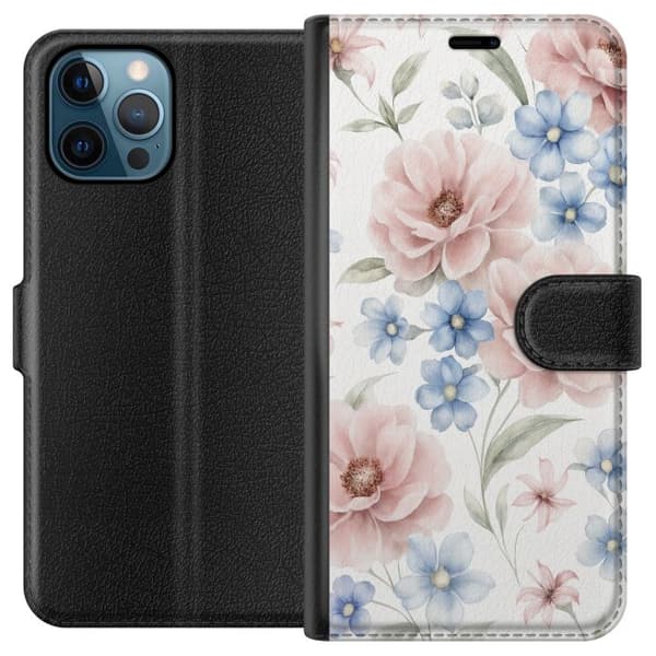 Apple iPhone 12 Pro Lommeboketui Romantiske blomster