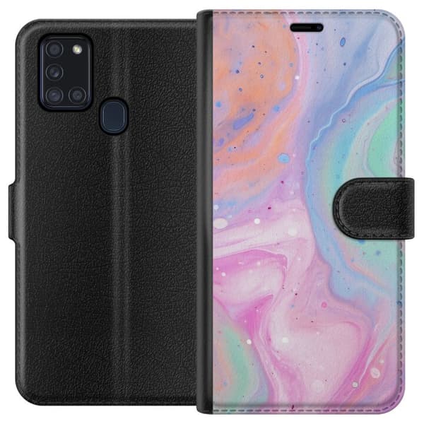 Samsung Galaxy A21s Lommeboketui Pastellmarmor