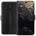 Miniatyrbillede 1 af 3: Samsung Galaxy A21s Tegnebogsetui Sort guld abstrakt